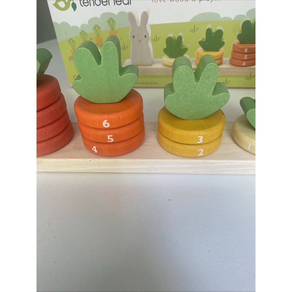 Carrot Count Stacker Wooden Ring Set - STEM Learning Math Number Learning - Picture 3 of 16